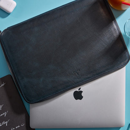 NOMAD - Petrol Mavisi | Deri MacBook Organizer Çanta