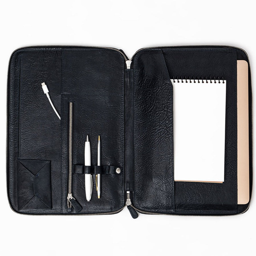 NOMAD - Petrol Mavisi | Deri MacBook Organizer Çanta