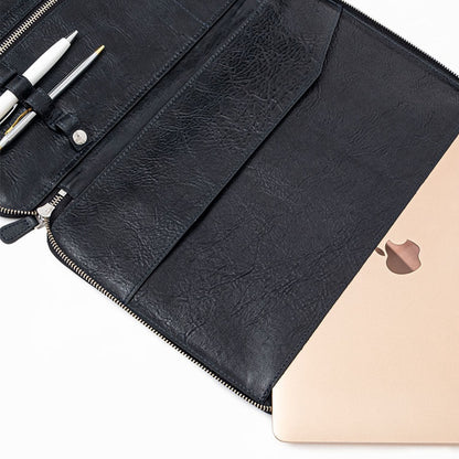 NOMAD - Petrol Mavisi | Deri MacBook Organizer Çanta