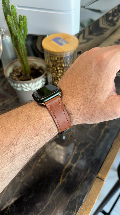 Deri Apple Watch Kayışı - Taba