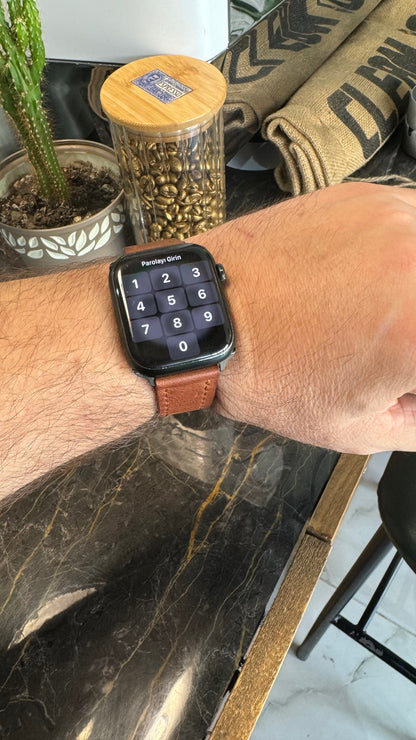 Deri Apple Watch Kayışı - Taba