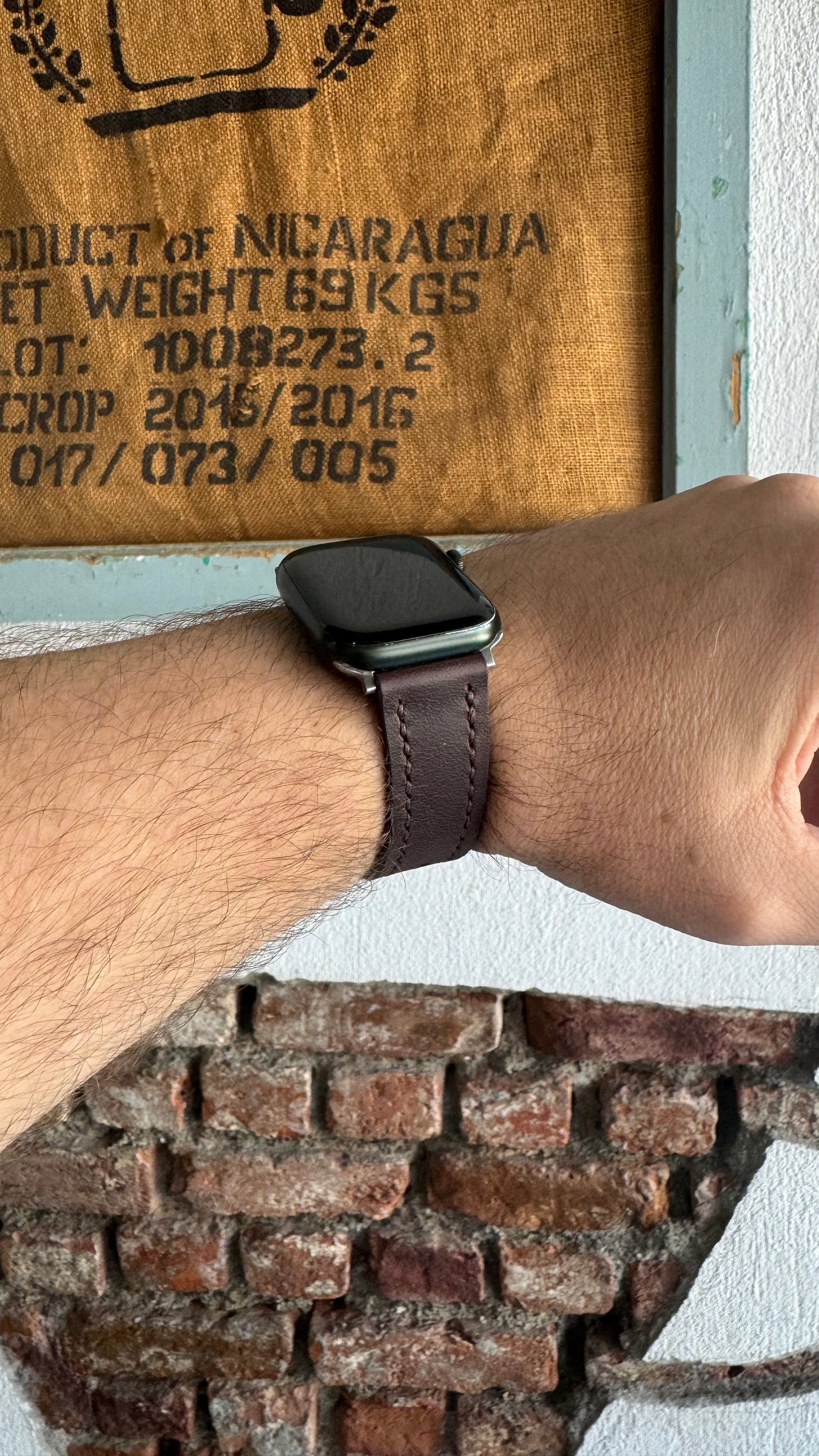 Deri Apple Watch Kayışı - Kahve