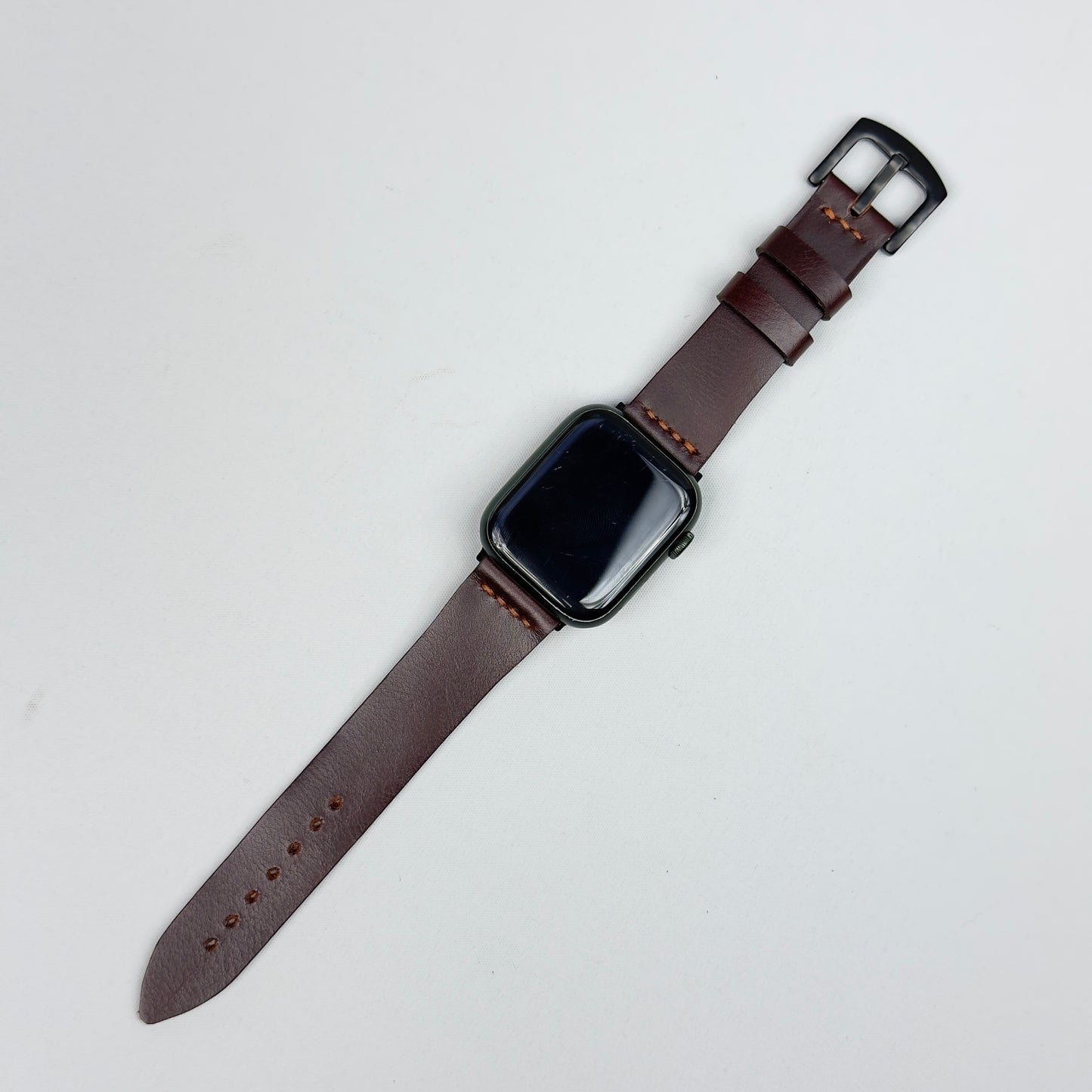 Deri Apple Watch Kayışı - Kızıl Kahve